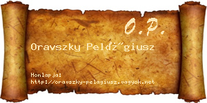 Oravszky Pelágiusz névjegykártya
